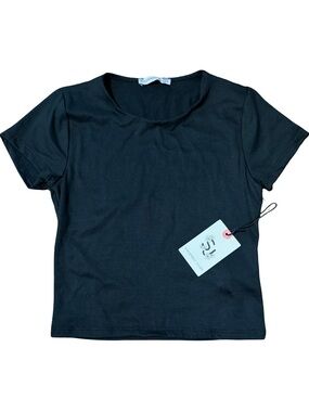 Sincerely Jules Black Stretch Crop Top